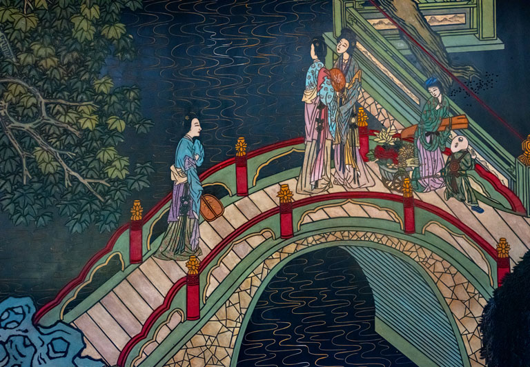 A Chinese laquer panel
